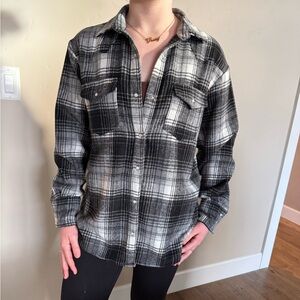 Classic Black and White Plaid Women's Jacket
